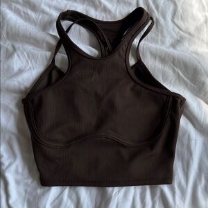 ALO Yoga Espresso Ribbed Airlift Bra Tank XS